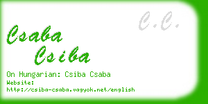 csaba csiba business card